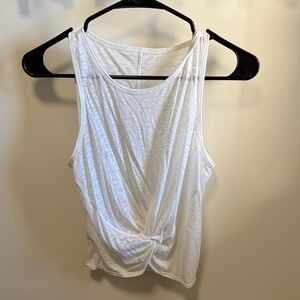 Lululemon White Sleeveless Twist Front Top